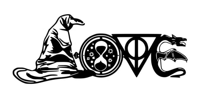 Mô hình trang trí chữ LOVE chủ đề Harry Potter in 3D cực chất - Image 1