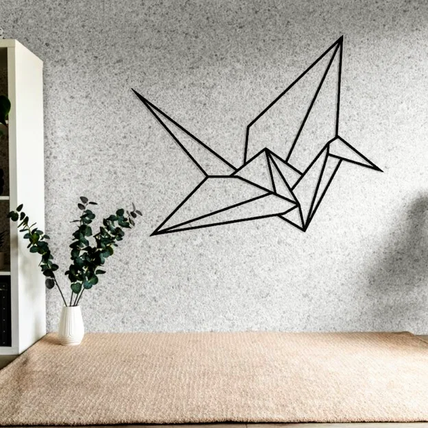 Mẫu in 3D chim Origami hình học trang trí tường nghệ thuật - Image 1