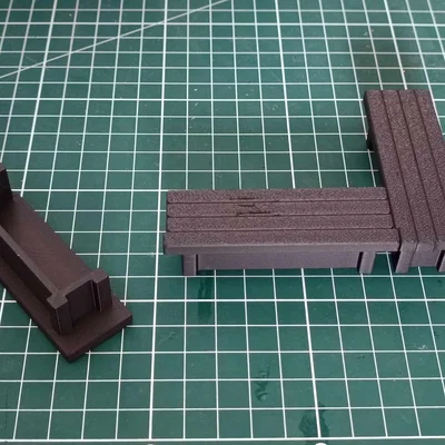 Mô hình ghế băng 1x3 cho bàn chơi game TTRPG
