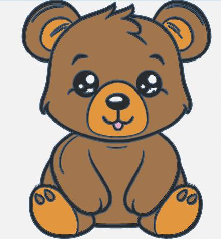 Gấu Teddy 2D layered (tranh treo tường đổi màu theo lớp) - Image 1