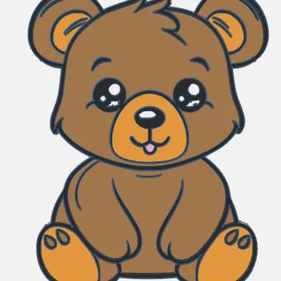 Gấu Teddy 2D layered (tranh treo tường đổi màu theo lớp)