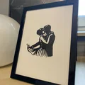 Line art cặp vợ chồng mới cưới trang trí tường - Thumbnail 2