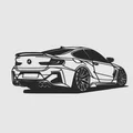 Trang trí Line Art xe thể thao (Sport car Line art decoration) - Thumbnail 1