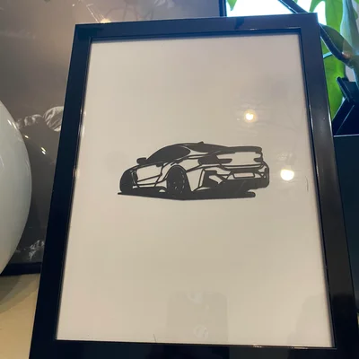Trang trí Line Art xe thể thao (Sport car Line art decoration)