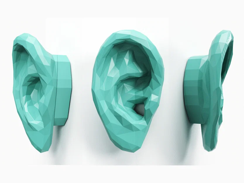 Trang trí tường & móc treo hình tai Low Poly - Image 1