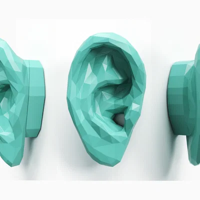 Trang trí tường & móc treo hình tai Low Poly