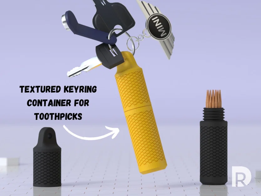 Hộp đựng tăm xỉa răng mini móc khóa (Portable Keychain Container for Toothpicks) - Image 1