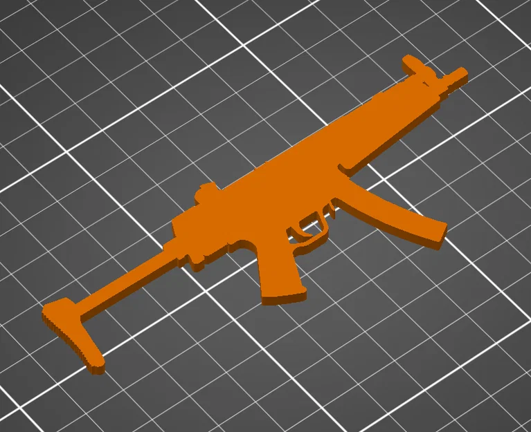 Mô hình 3D HK MP5 độc đáo - Dùng làm tranh treo tường hoặc móc khóa - Image 1