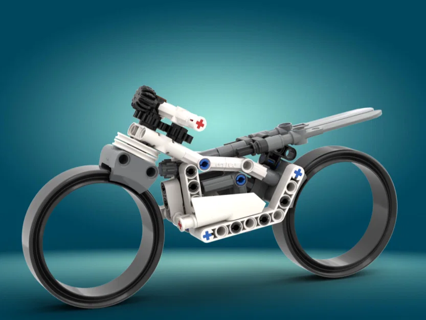 Xe Máy Hubless (Bánh xe tương thích LEGO & hướng dẫn lắp ráp) - Image 1