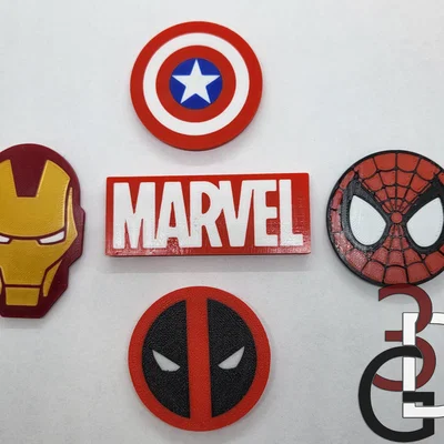 Nam châm/Coaster chủ đề Marvel (Bộ 1)