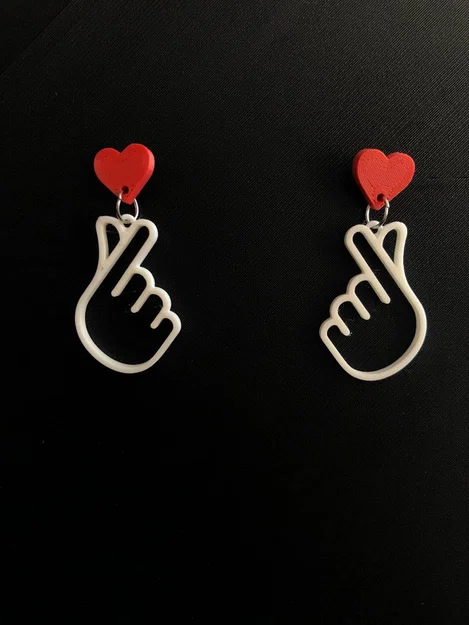 Bông tai K-pop Korean Love (pendientes aros) – Earring K-pop korean love pendientes aros - Image 2