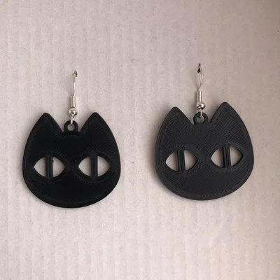 Bông tai/Móc khóa mèo đơn giản (Earring Cat pendant aros gato)