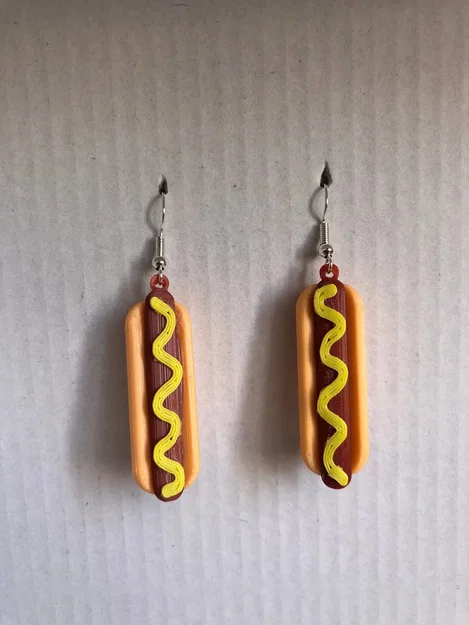 Bông tai/mặt dây chuyền Hot dog XL (perro caliente completo) - Image 1
