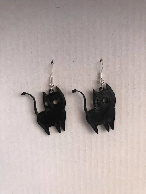 Bông tai mặt dây chuyền hình mèo (Earrings pendant Cat) - Image 1