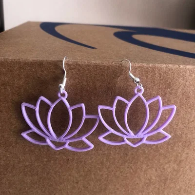 Bông Tai Mặt Dây Chuyền Hoa Sen (Earring Lotus Flower Pendant)