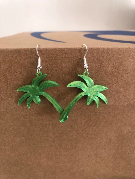 Bông tai mặt dây cây dừa (Earring palm tree pendant) - Image 1