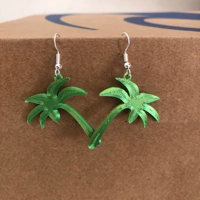 Bông tai mặt dây cây dừa (Earring palm tree pendant)