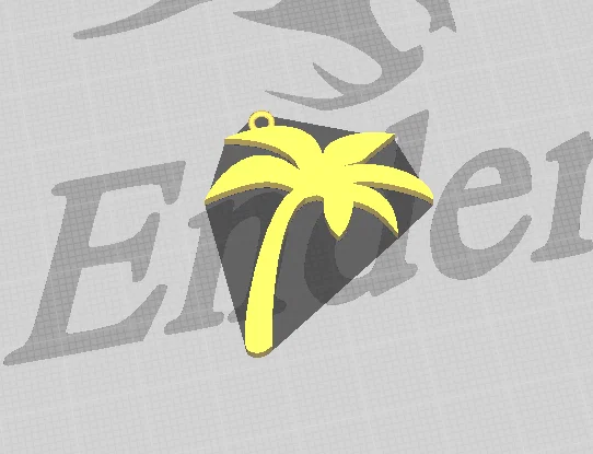 Bông tai mặt dây cây dừa (Earring palm tree pendant) - Image 2