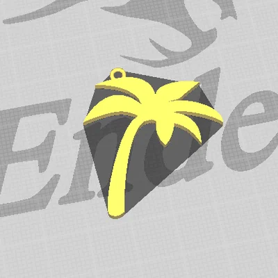 Bông tai mặt dây cây dừa (Earring palm tree pendant)