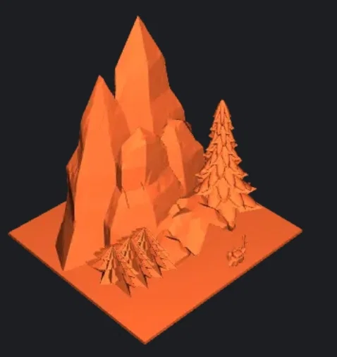 Mô hình tiểu cảnh núi rừng Low Poly trang trí bàn làm việc - Image 1
