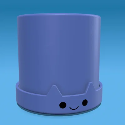 Chậu trồng cây hình mèo dễ thương có khay hứng nước in 3D