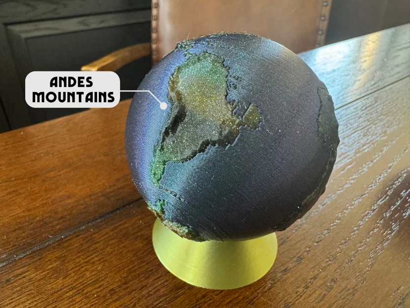 Mô hình Trái Đất 3D từ bản đồ displacement 48K - Image 3