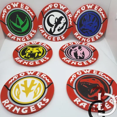 Bộ coaster chủ đề Power Ranger kèm holder thắt lưng