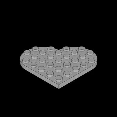 Tấm nền LEGO hình trái tim 6x6 (Lego Compatible Plate)