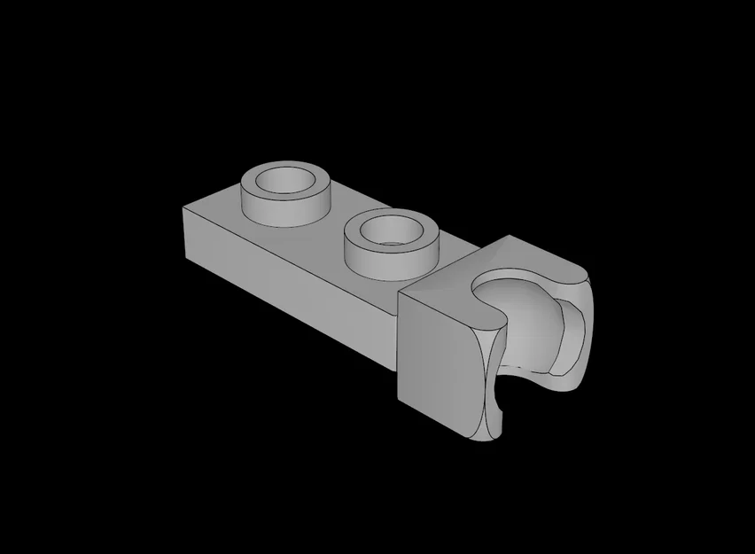Mảnh ghép Lego tương thích 1x2 có khớp nối Socket Joint in 3D - Image 1