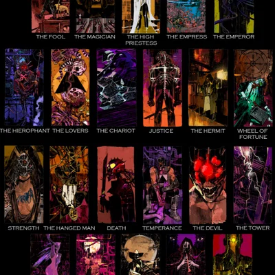 Bộ sưu tập 22 lá bài Tarot Cyberpunk 2077 dạng Lithophane 3D