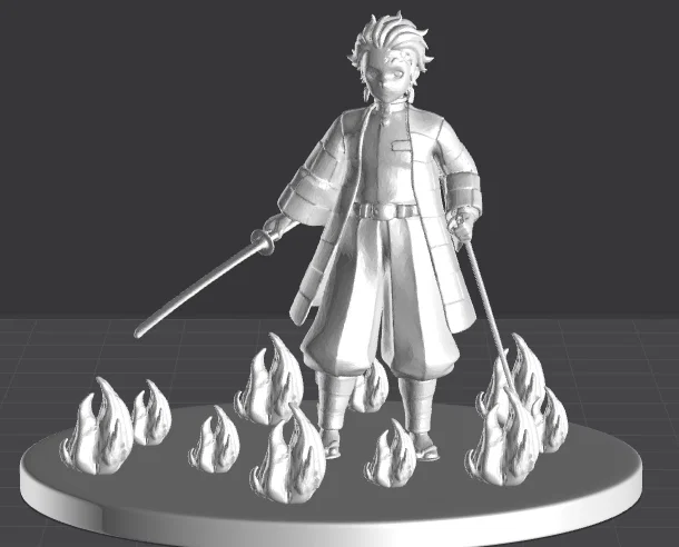 Mô hình 3D Tanjiro Kamado thi triển Hơi thở của Mặt trời - Image 1