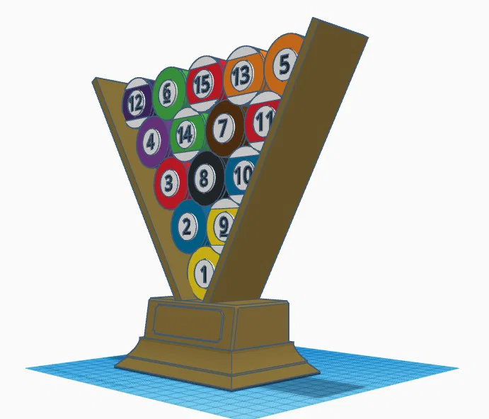 Mô hình cúp lưu niệm bi-a 8-Ball in 3D đẹp mắt - Image 1