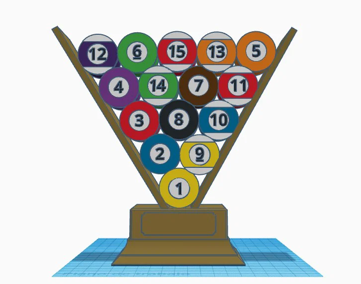 Mô hình cúp lưu niệm bi-a 8-Ball in 3D đẹp mắt - Image 2