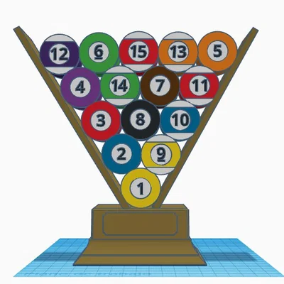 Mô hình cúp lưu niệm bi-a 8-Ball in 3D đẹp mắt