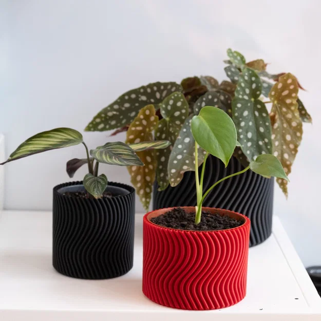 Chậu cây WAVY vase mode (flowerpot planter) uốn lượn - Image 1