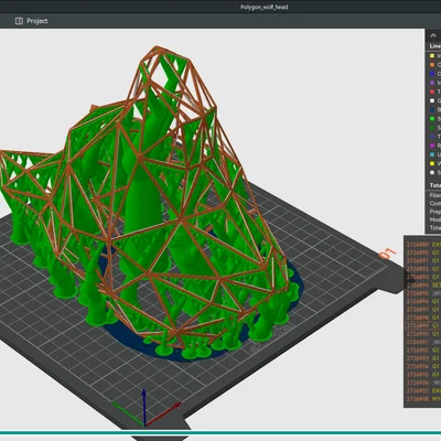Đầu Sói 3D Polygon (Treo Tường)