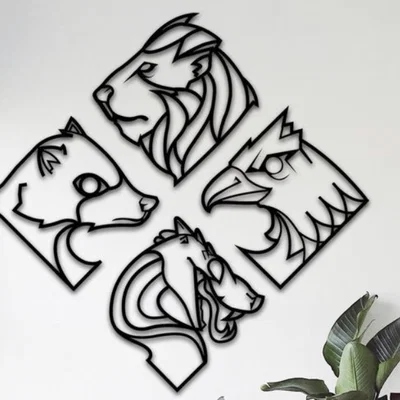 Mô hình trang trí tường đầu động vật 3D phong cách hiện đại