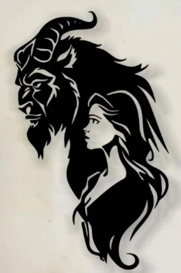 Mẫu tranh treo tường 3D Beauty and the Beast đẹp và độc đáo - Image 1