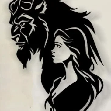 Mẫu tranh treo tường 3D Beauty and the Beast đẹp và độc đáo