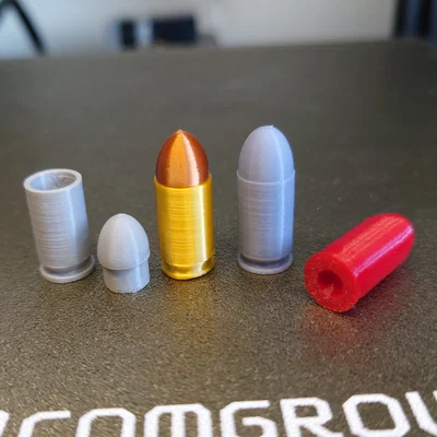 Replica .380 ACP và snap cap/dummy round (STL in 3D)