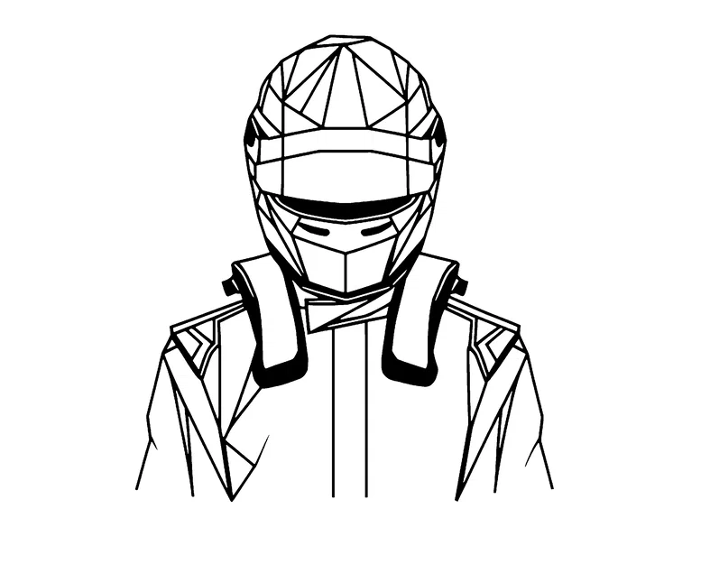 Tranh treo tường phi công F1 phong cách hình học - Image 2