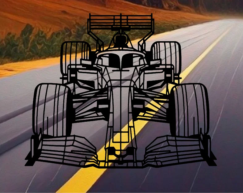 Tranh treo tường xe F1 hình học (Geometric F1 car wallart) - Image 1