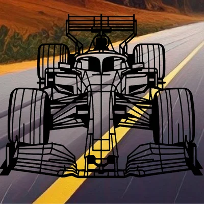Tranh treo tường xe F1 hình học (Geometric F1 car wallart)
