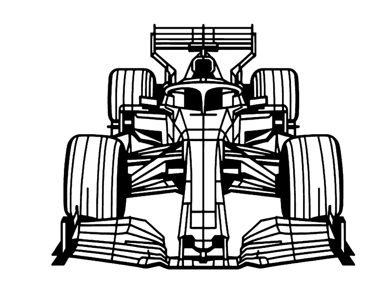 Tranh treo tường xe F1 hình học (Geometric F1 car wallart) - Image 2