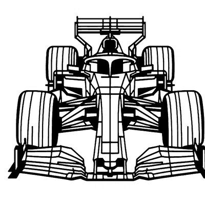 Tranh treo tường xe F1 hình học (Geometric F1 car wallart)