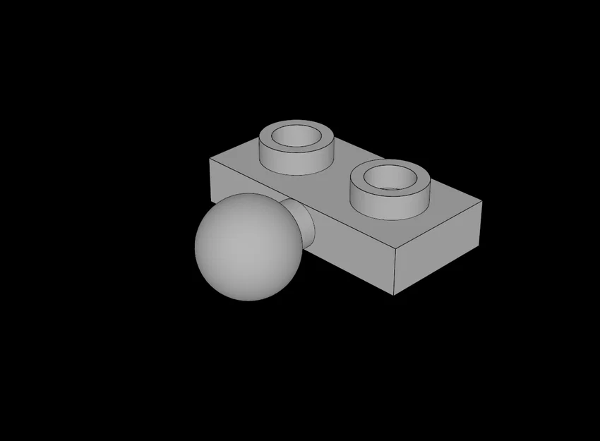 Mảnh ghép Plate 1x2 tương thích Lego có khớp cầu xoay 3D - Image 1