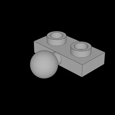 Mảnh ghép Plate 1x2 tương thích Lego có khớp cầu xoay 3D
