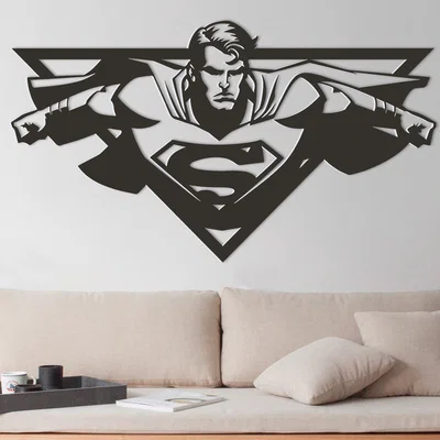 Superman – Tượng treo tường bay lượn (in 2 phần để ghép lớn hơn)