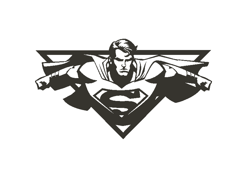 Superman – Tượng treo tường bay lượn (in 2 phần để ghép lớn hơn) - Image 2