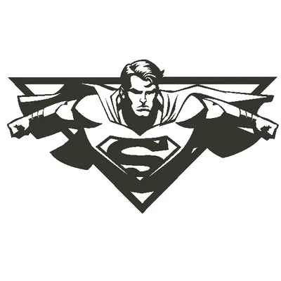Superman – Tượng treo tường bay lượn (in 2 phần để ghép lớn hơn)